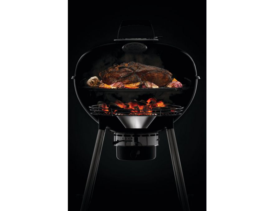 Grill węglowy 22" Premium Charcoal Kettle czarny 57 cm + zestaw (komin do rozpalania #67802, węgiel drzewny 3 kg #67107, podpałka 100 szt. #67052) - 7